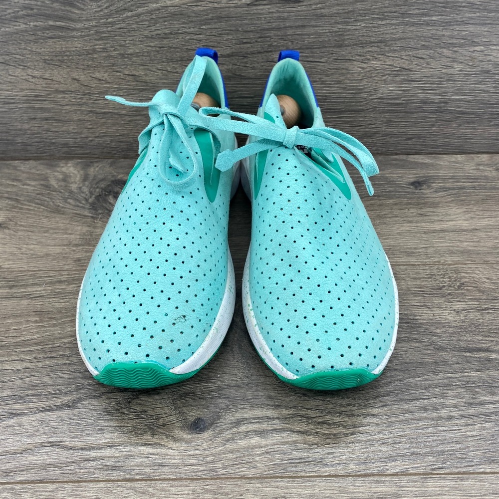 Native Mercury Liteknit Sneaker Mens 8 Turquoise Blue Perforated Speckled Sole - Picture 7 of 9